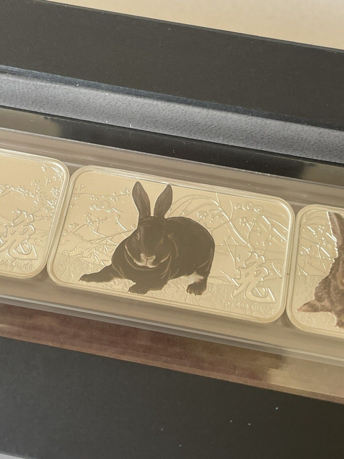 2011 YEAR OF THE RABBIT - LUNAR CALENDAR COIN SERIES - 4x 1oz SILVER RECTANGULAR