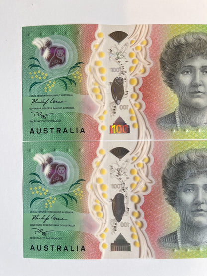 $100 Dollar Note 2019 *GAETJENS* SIGNATURE Australia "777" consecutive serial