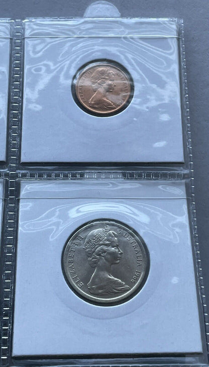 Professionally Restored Australia 1966 UNC Mint Set Coins From Ram Card In 2x2