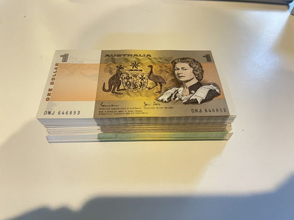 Australia $1 One, $2 Two, $5 Five NOTES -  ONE OF EACH NOTE Bank Bundle UNC