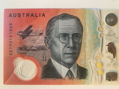 20 dollar note Australia 2019  LOWE/FRASER AG SERIAL