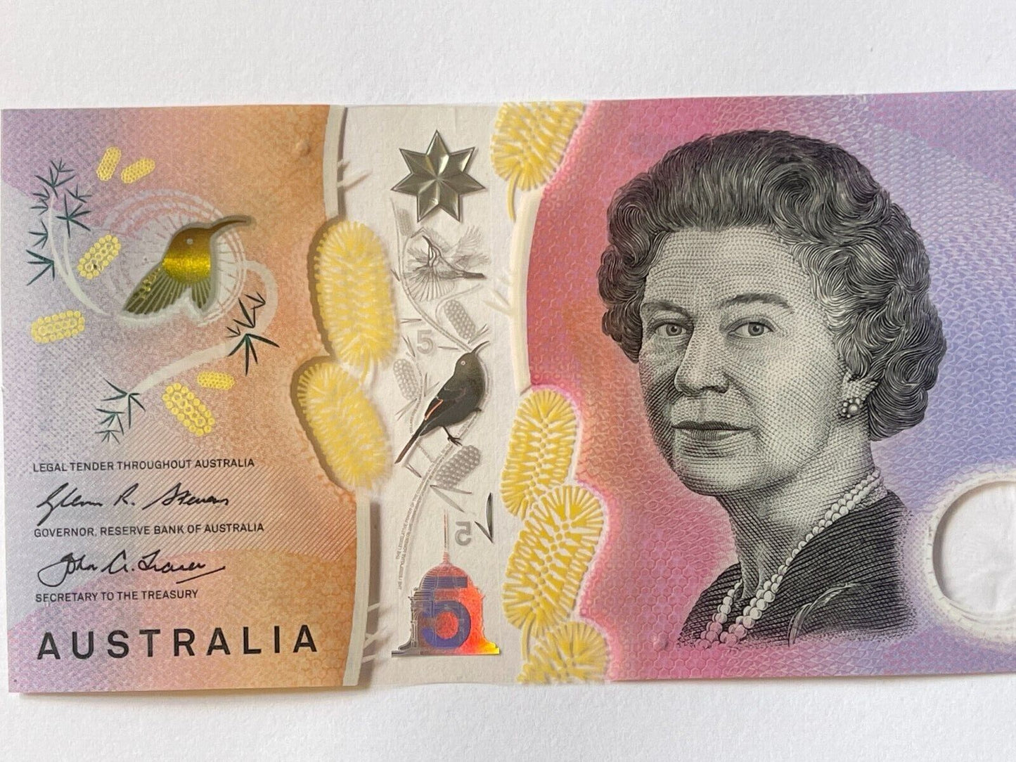 5 dollar note Australia 2016 "638836" RADAR serial