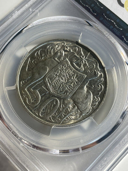 1966 round 50c Fifty cents Graded PCGS Ms63 UNC 80% silver Random Cert