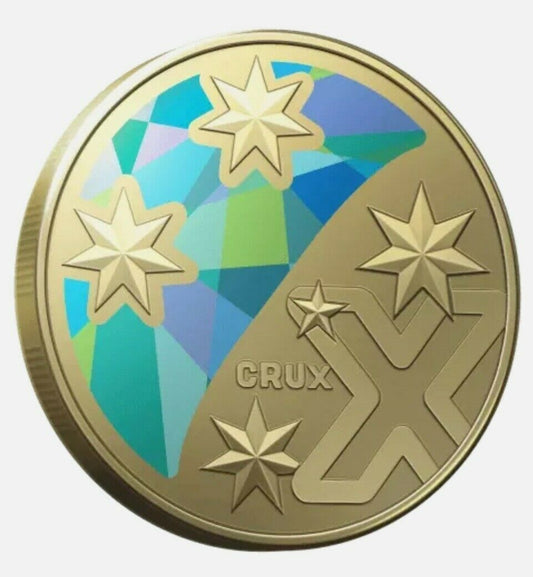 2022 $1 COIN CRUX SOUTHERN CROSS COLOURED COIN GREAT AUSSIE COIN HUNT 3-PLUS SET