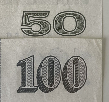 Australia $50 Fifty & $100 Hundred Paper Banknote ONE OF EACH Circ Pair