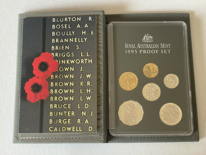 1995 Australia 6 Coin Proof Set in original RAM folder with box