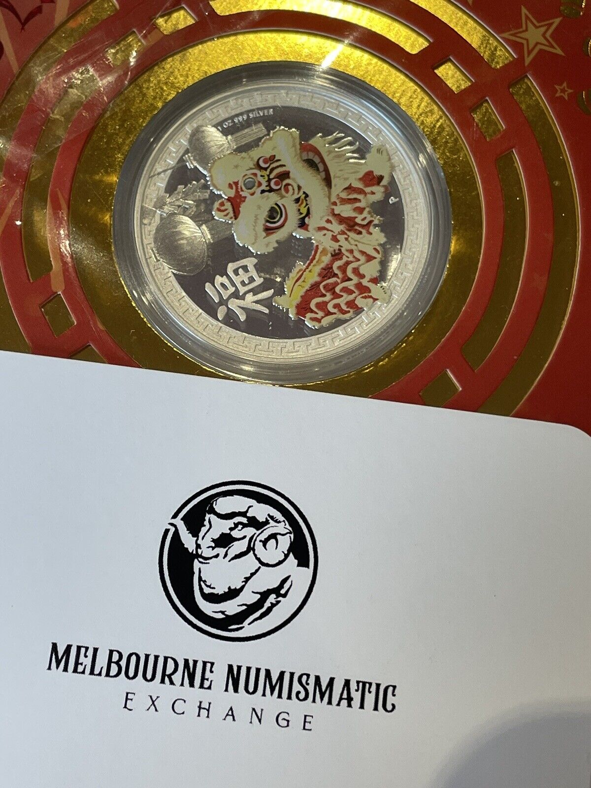 Australia Perth Mint Lunar 2015 Lion Dance 1oz Silver Coloured Coin