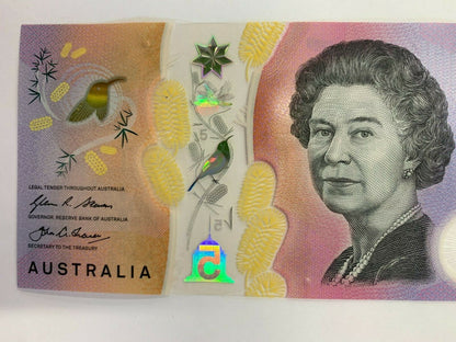 5 dollar note Australia 2016 "AJ160580880" Serial