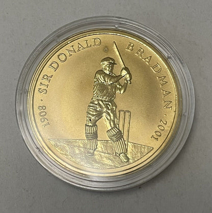 2001 Australia Sir Donald Bradman $5 Bronze Coin UNC