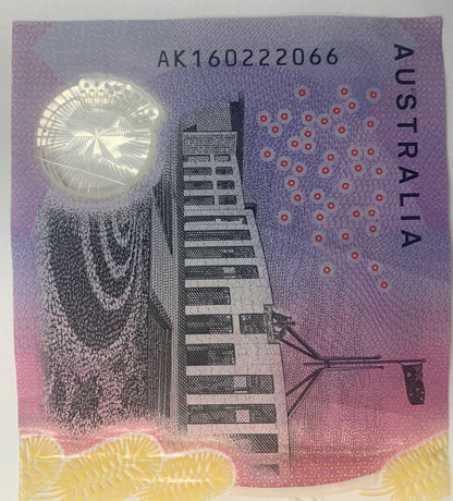 5 dollar note Australia 2016 RADAR "6022206"