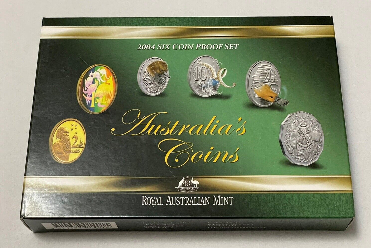 Australia 2004 Proof Six Coin Set With Holographic $1 One Dollar Coin RAM UNC