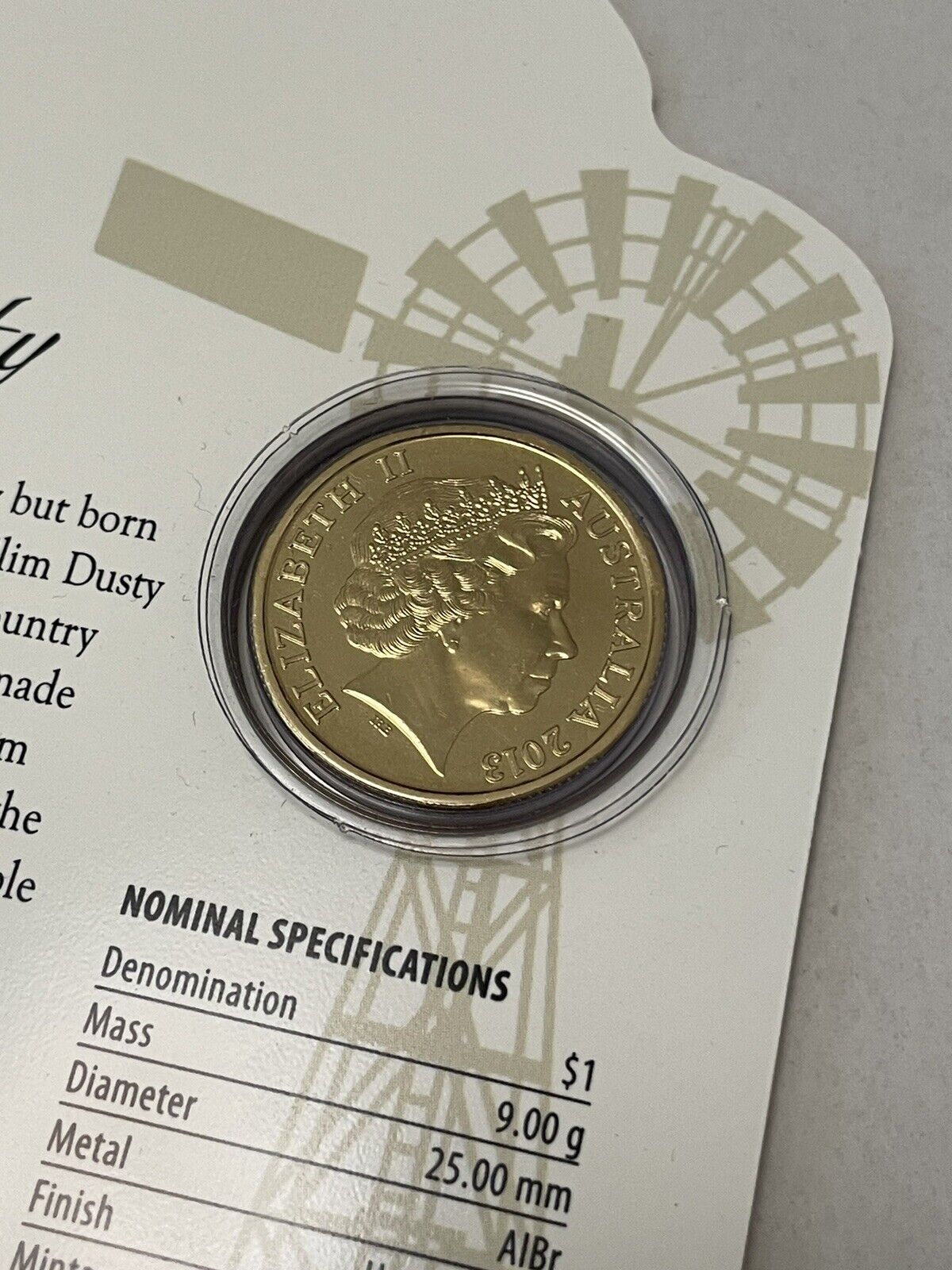 Royal Australian Mint Slim Dusty $1 coin Inspirational Australians 2013 release