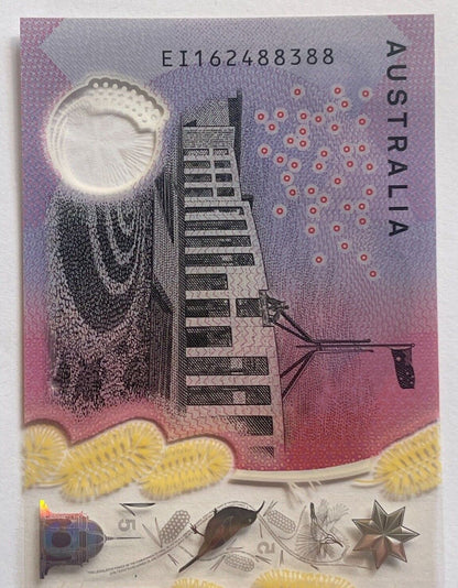 5 dollar note Australia 2016 "88388" RADAR serial