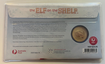 PNC 2020 Australia the ELF On the SHELF a Christmas Gift $1 Dollar Colour Coin.