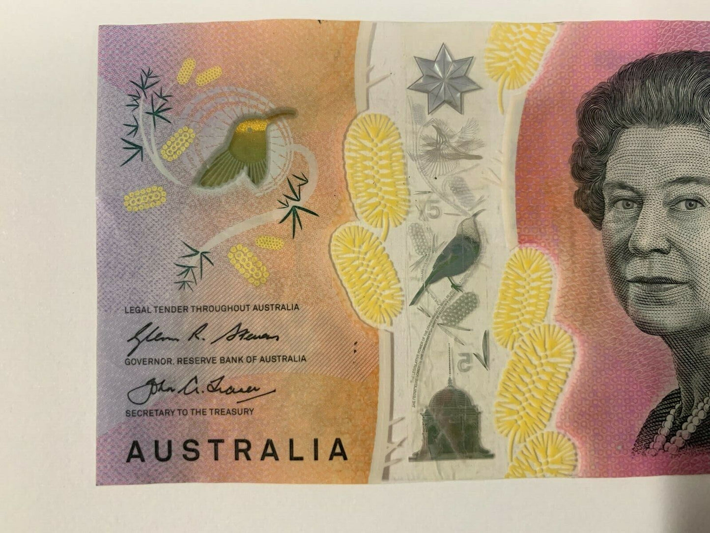 5 dollar note australia 2016 "444" Serial