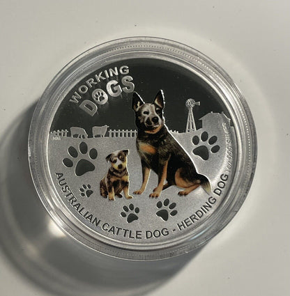 2011 working dogs - 1oz silver proof coin -Australian Cattle Dog/ Herding dog