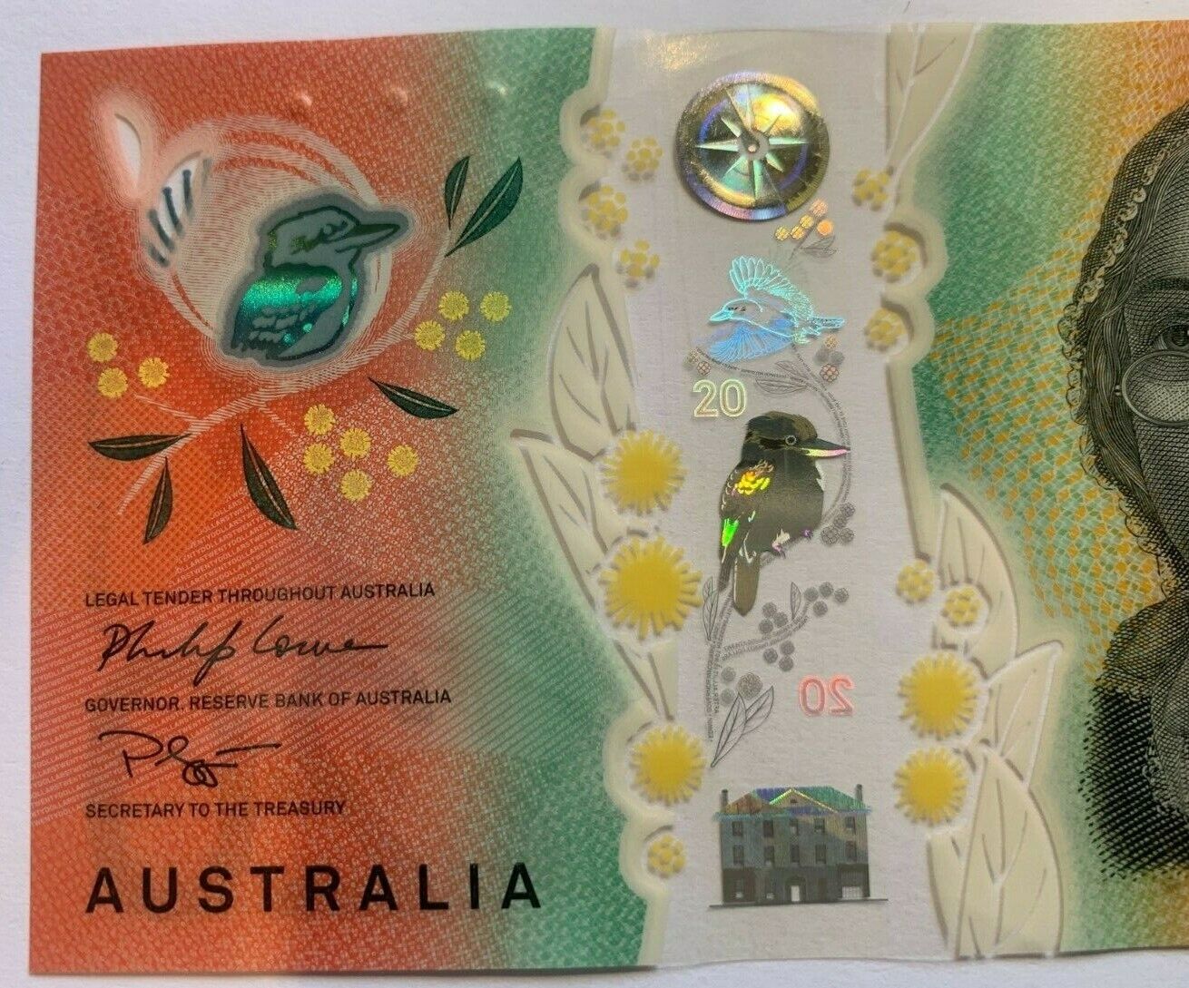 20 dollar note Australian 2019 "EA191290291" LAST serial