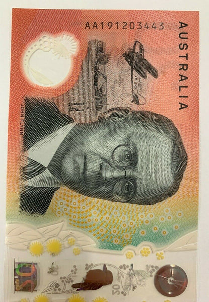 20 dollar note 2019  First Prefix AA19 Lowe/Gaetjens