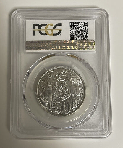 Australia 1966 50c Fifty Cents Coin Round 80% Silver PCGS Graded MS66