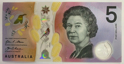 5 dollar note Australia 2016 "AJ160580880" Serial