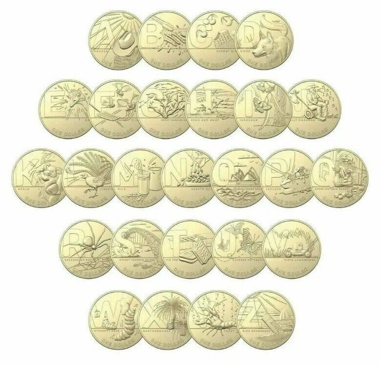 2021 Great Aussie Coin Hunt $1 Alphabet Coin Set