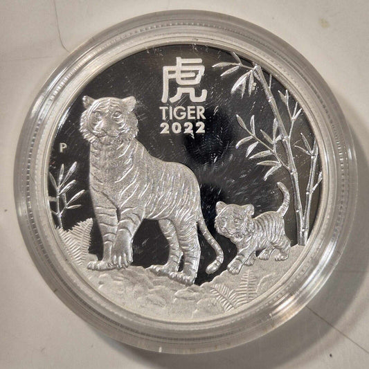 2022 Australia PROOF Lunar Year of the Tiger 1/2oz Silver 50c Coin No Box SIII