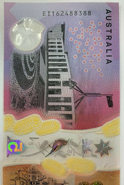 5 dollar note Australia 2016 "88388" RADAR serial