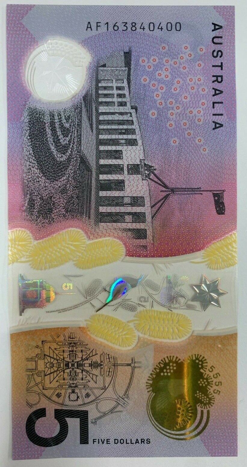 5 dollar note australia 2016 AF serial