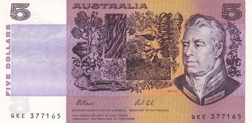 1991 Australian 5 Dollar Note - BANK BUNDLE - Fraser/Cole - CONSECUTIVE SERIALS