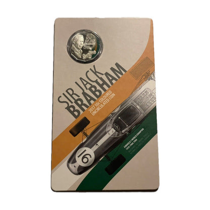 Australia 2017 Sir Jack Brabham 50c Coloured Uncirculated Coin on RAM Card