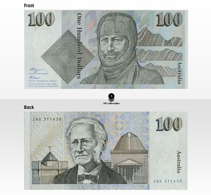 Rare Australian 100 dollar notes 1984 - 1996 Sir Douglas Mawson & John Tebbutt