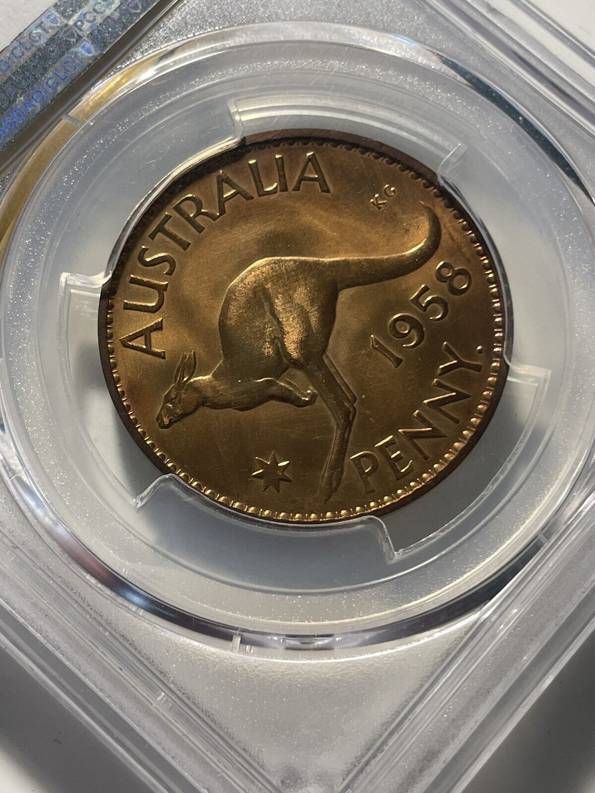 Australia 1958 Perth One Penny 1d Y. Proof PCGS Graded PR65RD Scarce