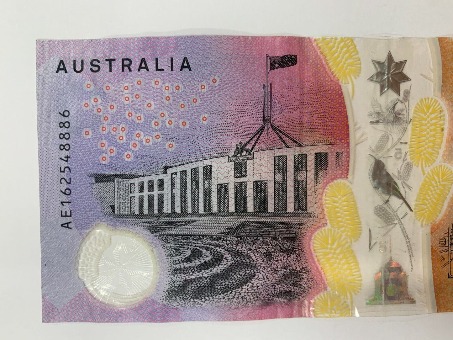 5 dollar note australia 2016 SERIAL “888”