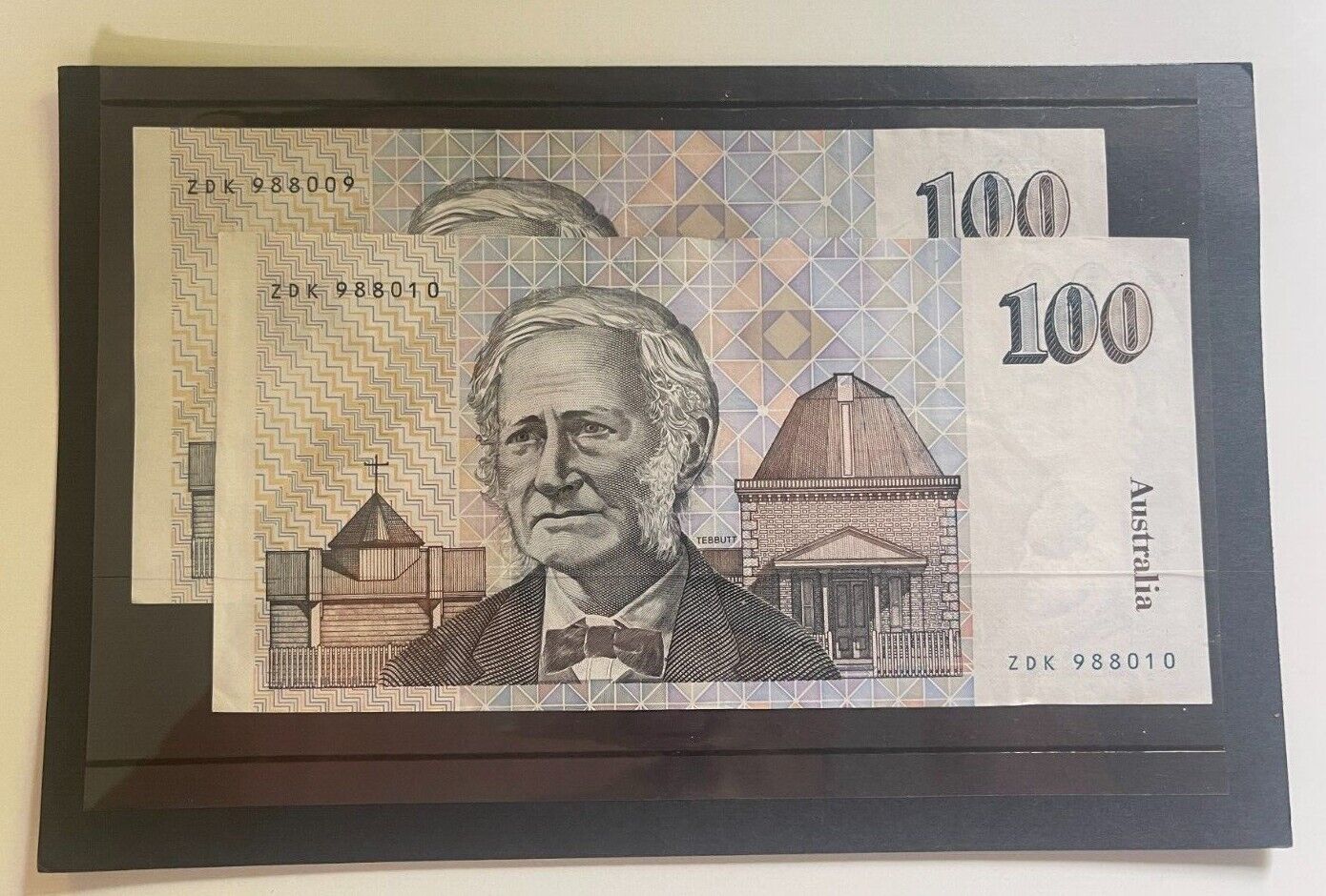 Rare Australian 100 dollar notes 1984 - 1996 Sir Douglas Mawson & John Tebbutt