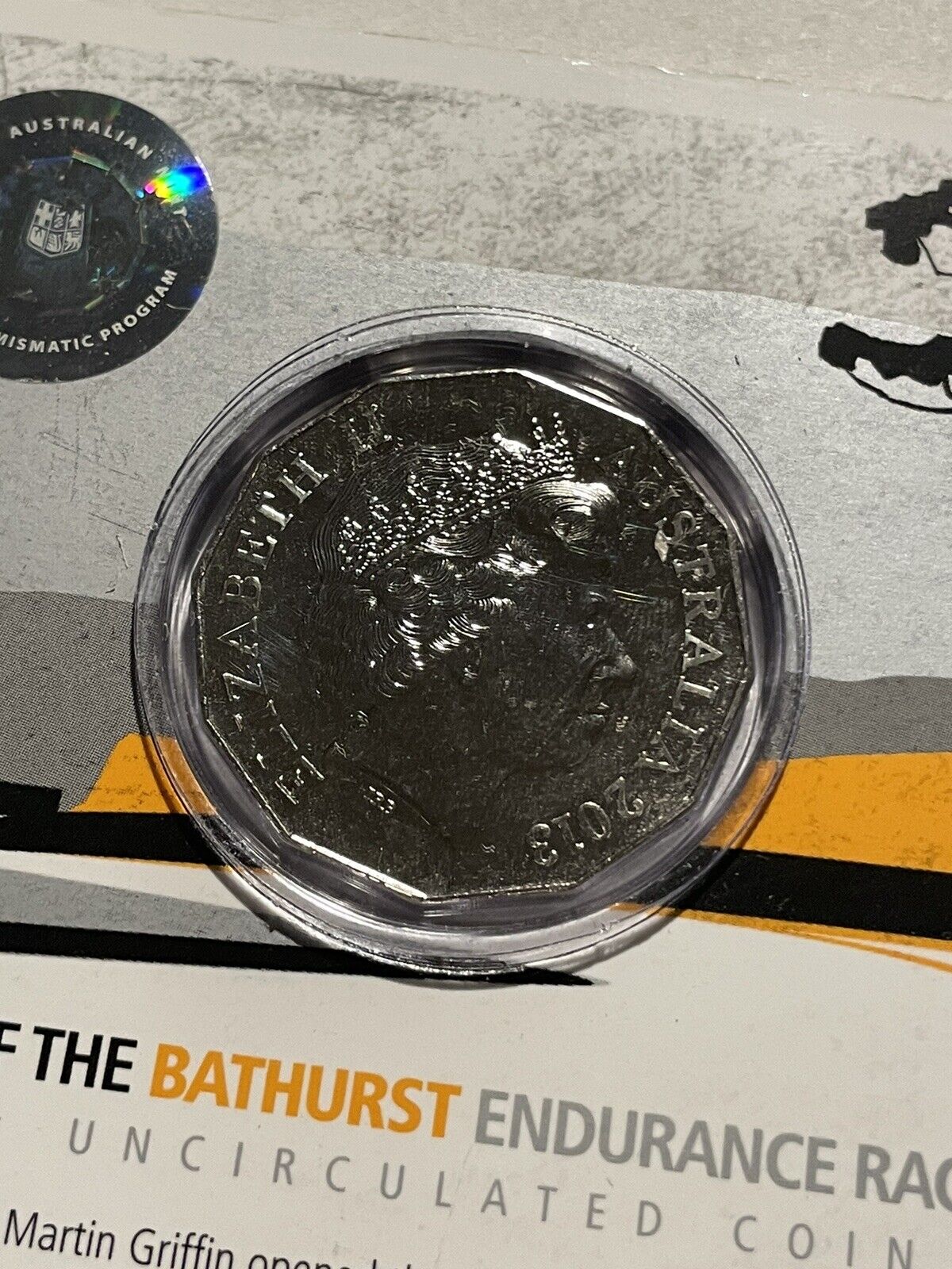 Australia 2013 50 Years of Bathurst Endurance Race RAM UNC 50c Coin Card