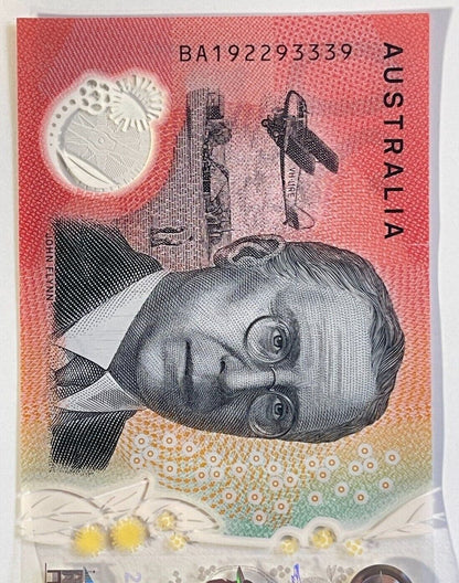 20 dollar note Australia 2019 "192293339" Unique SERIAL