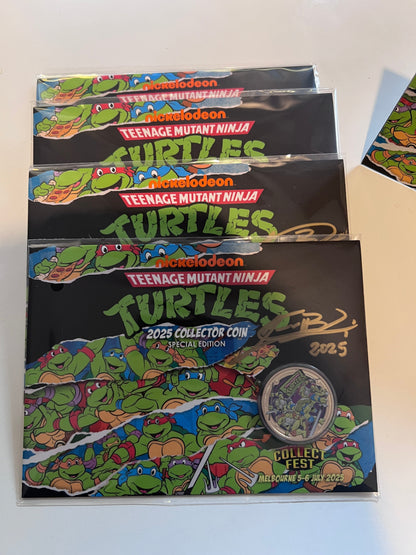 CollectFest Special Edition Teenage Mutant Ninja Turtles 2025 Collector Coin in Card SIGNED