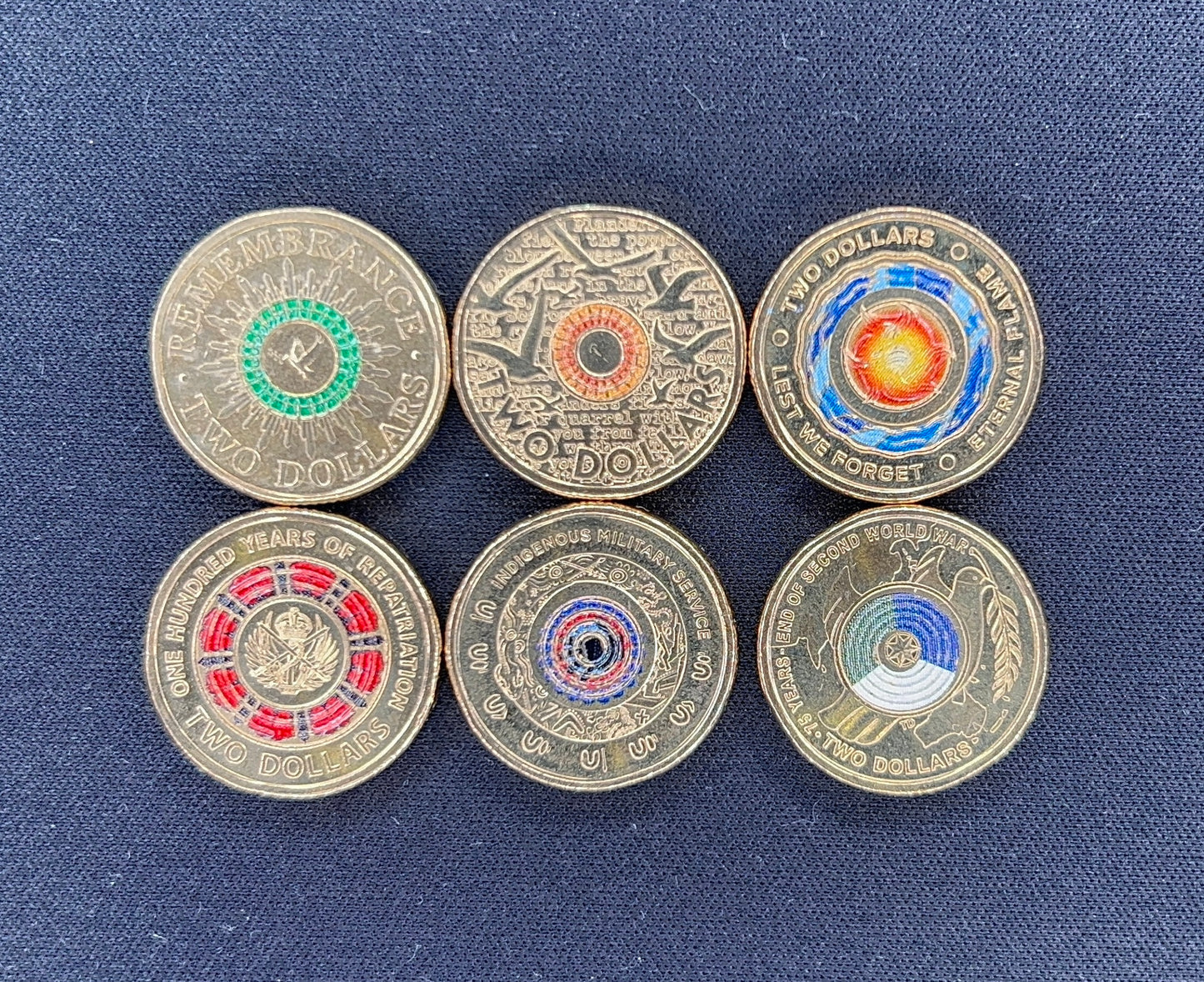 🇦🇺 WEEKLY SPECIAL 🇦🇺 $2 Dollar Australian - 6 Coin UNC - Collection Remembrance & Military Service