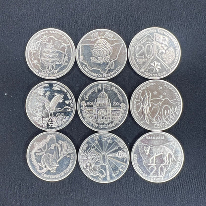 MXN Weekly Special 2001 Centenary of Federation 20c Coin Set (9-Coin Set)