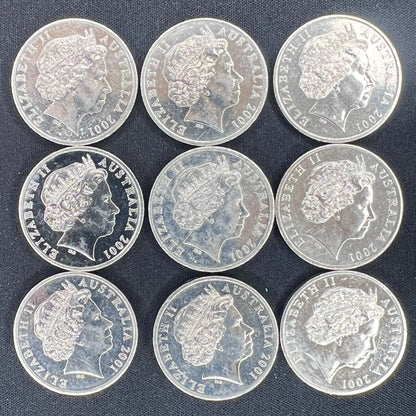MXN Weekly Special 2001 Centenary of Federation 20c Coin Set (9-Coin Set)