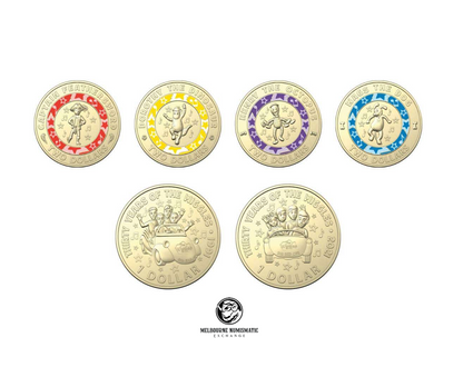 2021 AUSTRALIAN $2 $1 COIN SET OF 6 WIGGLES 30TH ANNIVERSARY UNC