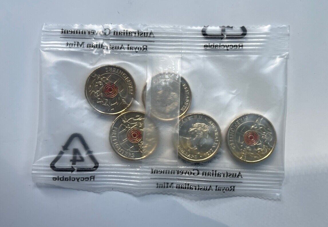 NEW UNC 2020 $2 Fire Fighter  RAM MINT BAG TWO DOLLAR COIN  (5 COINS)