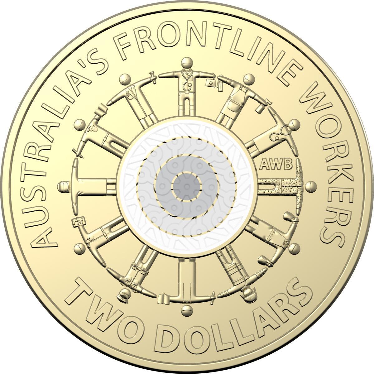 2023 2 dollar coins Australian UNC 6 Coins Honey Bee Frontline Ambo Peace