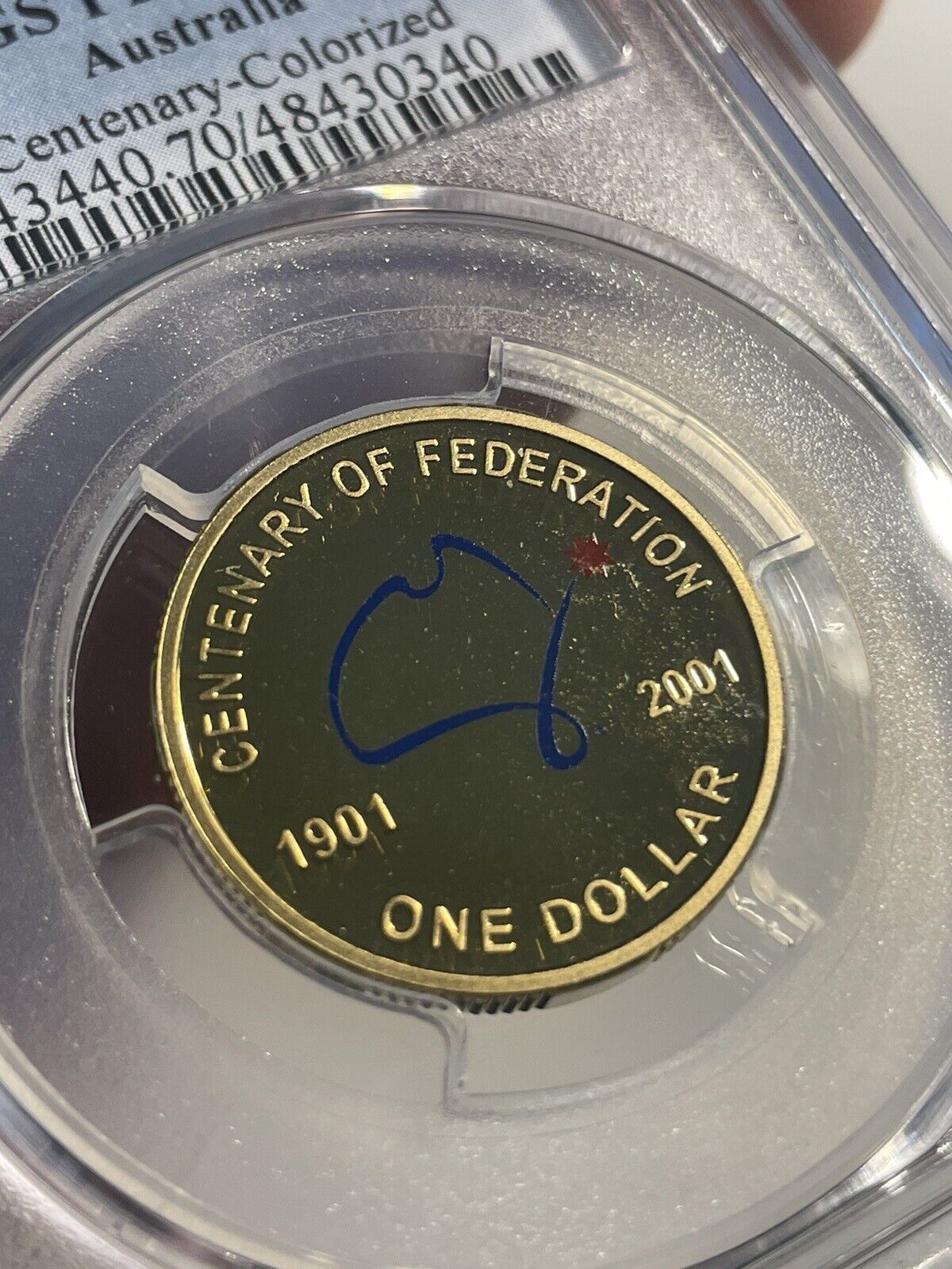 2001 $1 Centenary of Federation coloured Proof PCGS Graded PR70DCAM POP OF 47