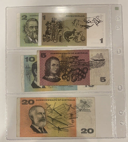 Commonwealth of Australia/ Australia banknotes $1, $2, $5, $10 & $20