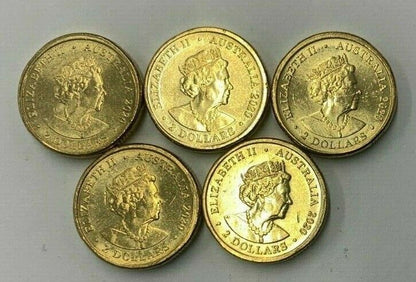 2020 Tokyo Olympic Coloured $2 Dollar 5 Coins Set - Circulated