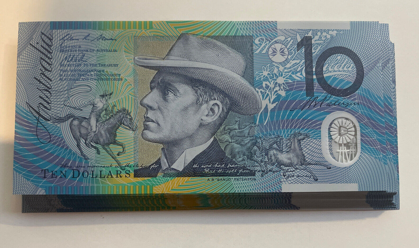 2012 Australia ‘B’ Prefix $10 dollar notes UNC from RBA Bundle