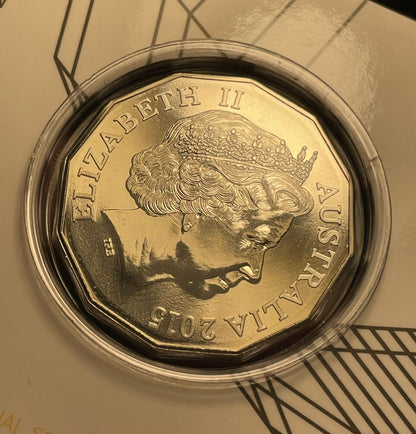 2015 50c Coloured Uncirculated Coin 50th Anniversary of the RAM Standard Issue