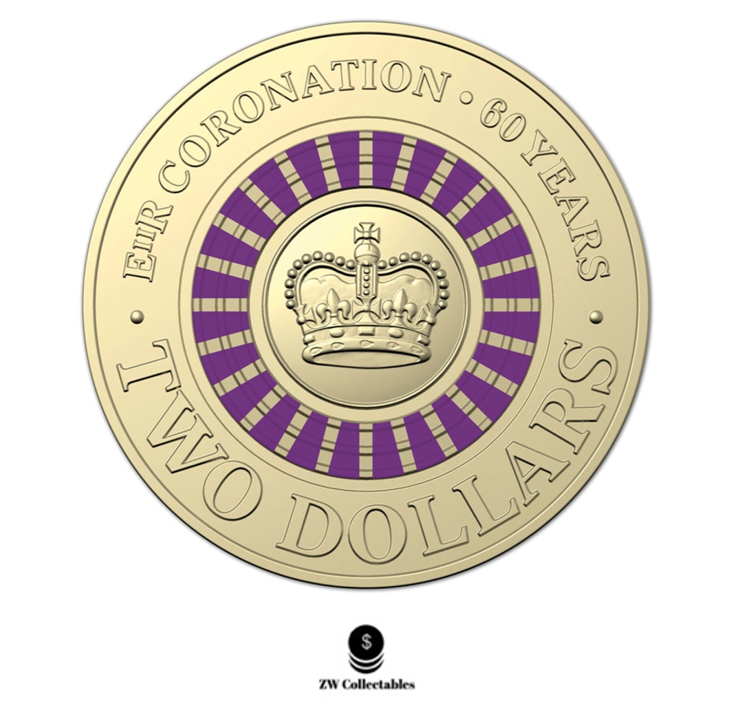 2013 Australian Two Dollar $2 coin - PURPLE Queens Coronation Circulated Scarce