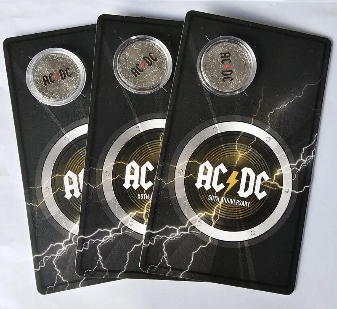 2023 RAM 50c Coloured Uncirculated Coin In Card 50th Anniversary ACDC IN HAND